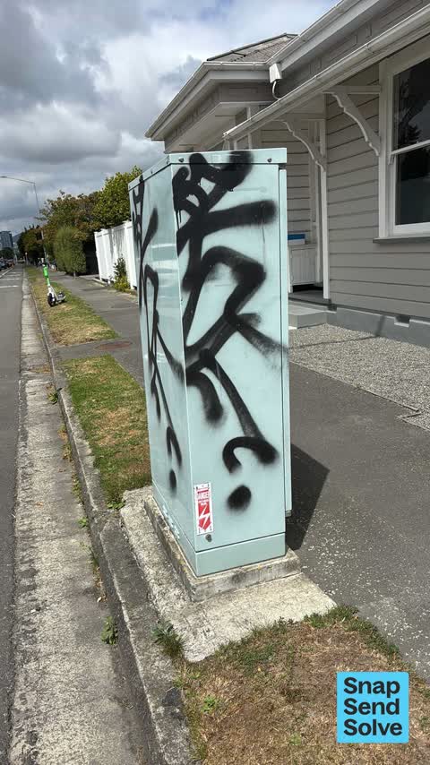 Graffiti on a cabinet, pole or railway asset — a report photo