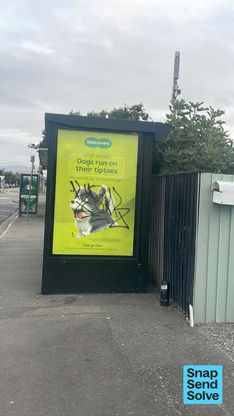 Graffiti on a bus stop or public toilet — a report photo