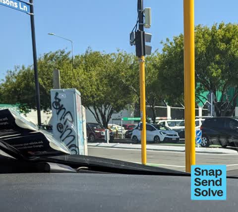 Graffiti on a cabinet, pole or railway asset — a report photo