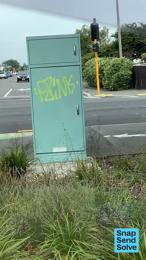 Graffiti on a cabinet, pole or railway asset — a report photo