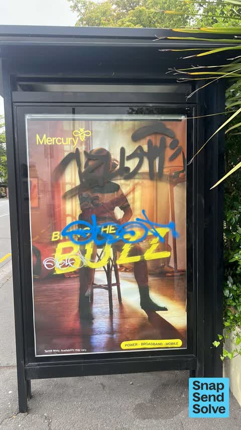 Graffiti on a bus stop or public toilet — a report photo