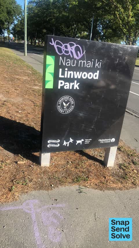 Graffiti on a sign, mural or public art — a report photo