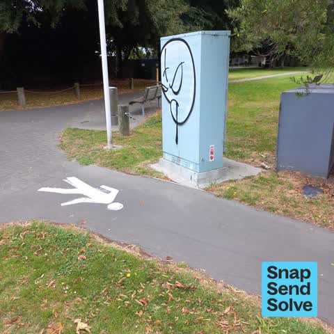 Graffiti on a cabinet, pole or railway asset — a report photo