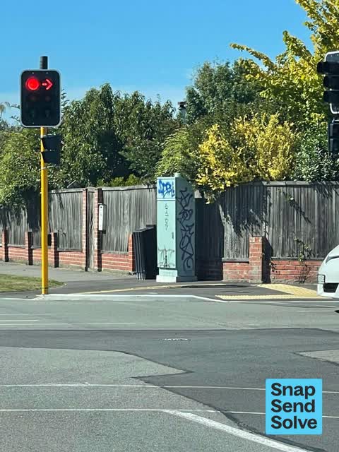 Graffiti on a cabinet, pole or railway asset, a report photo