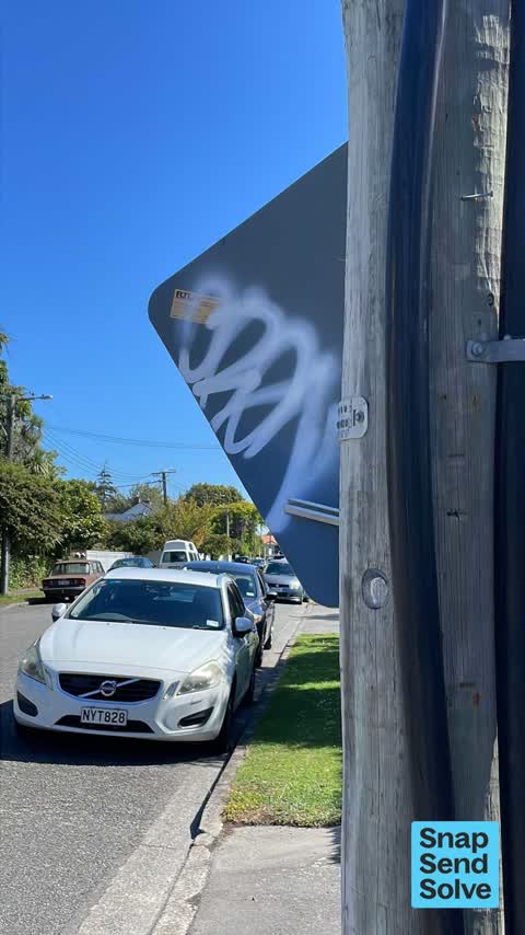 Graffiti on a sign, mural or public art, a report photo