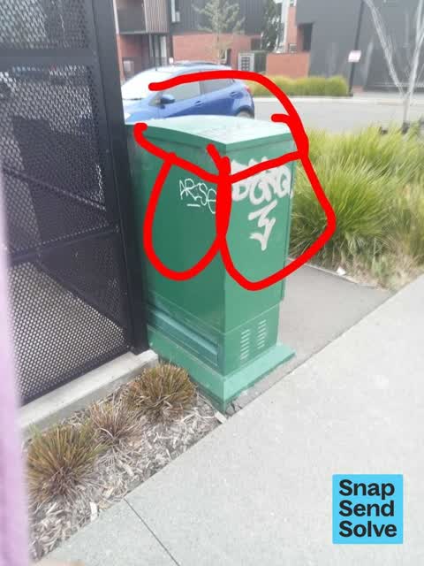 Graffiti on a fence, building or structure, a report photo