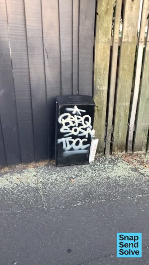 Graffiti on a fence, building or structure, a report photo