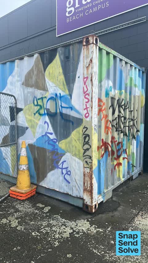 Graffiti on a fence, building or structure, a report photo