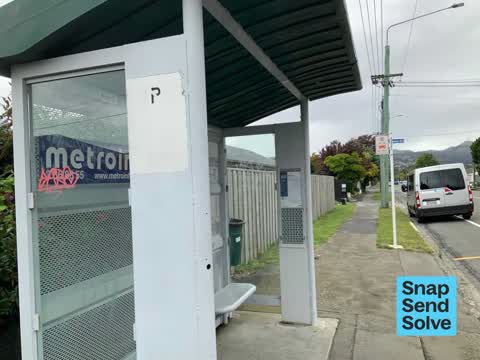 Graffiti on a bus stop or public toilet, a report photo