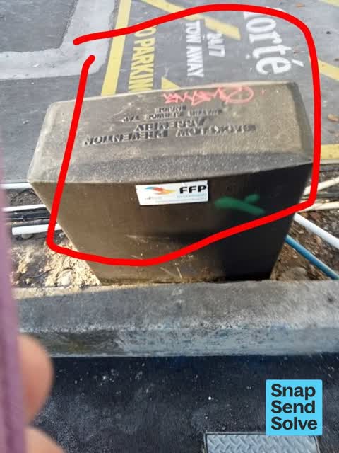 Graffiti on a traffic light pole or cabinet, or wa — a report photo