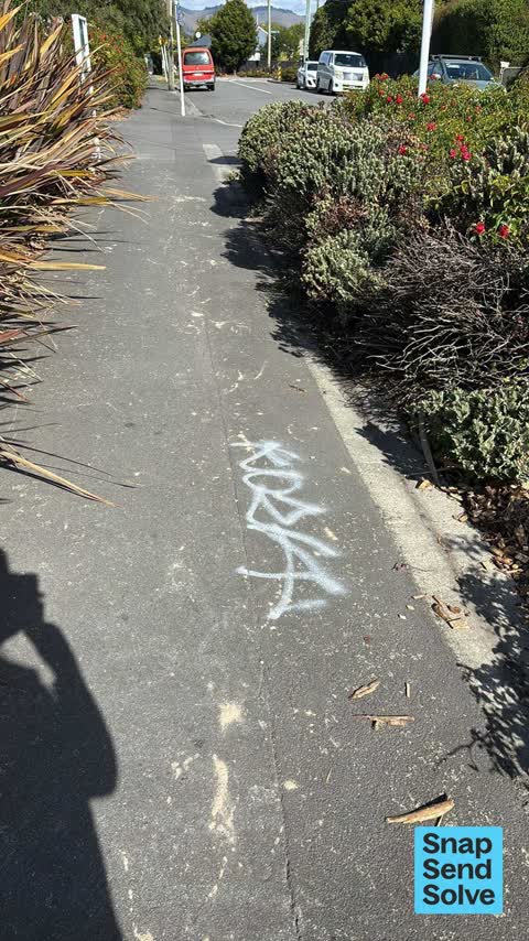 Graffiti on a road, footpath or bridge, a report photo