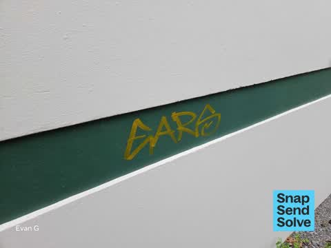 Graffiti on a fence, building or structure, a report photo