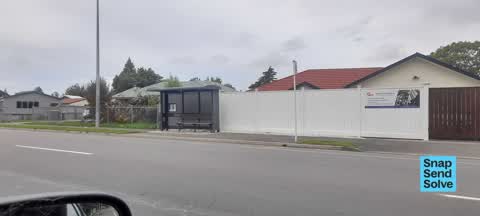 Graffiti on a bus stop or public toilet, a report photo