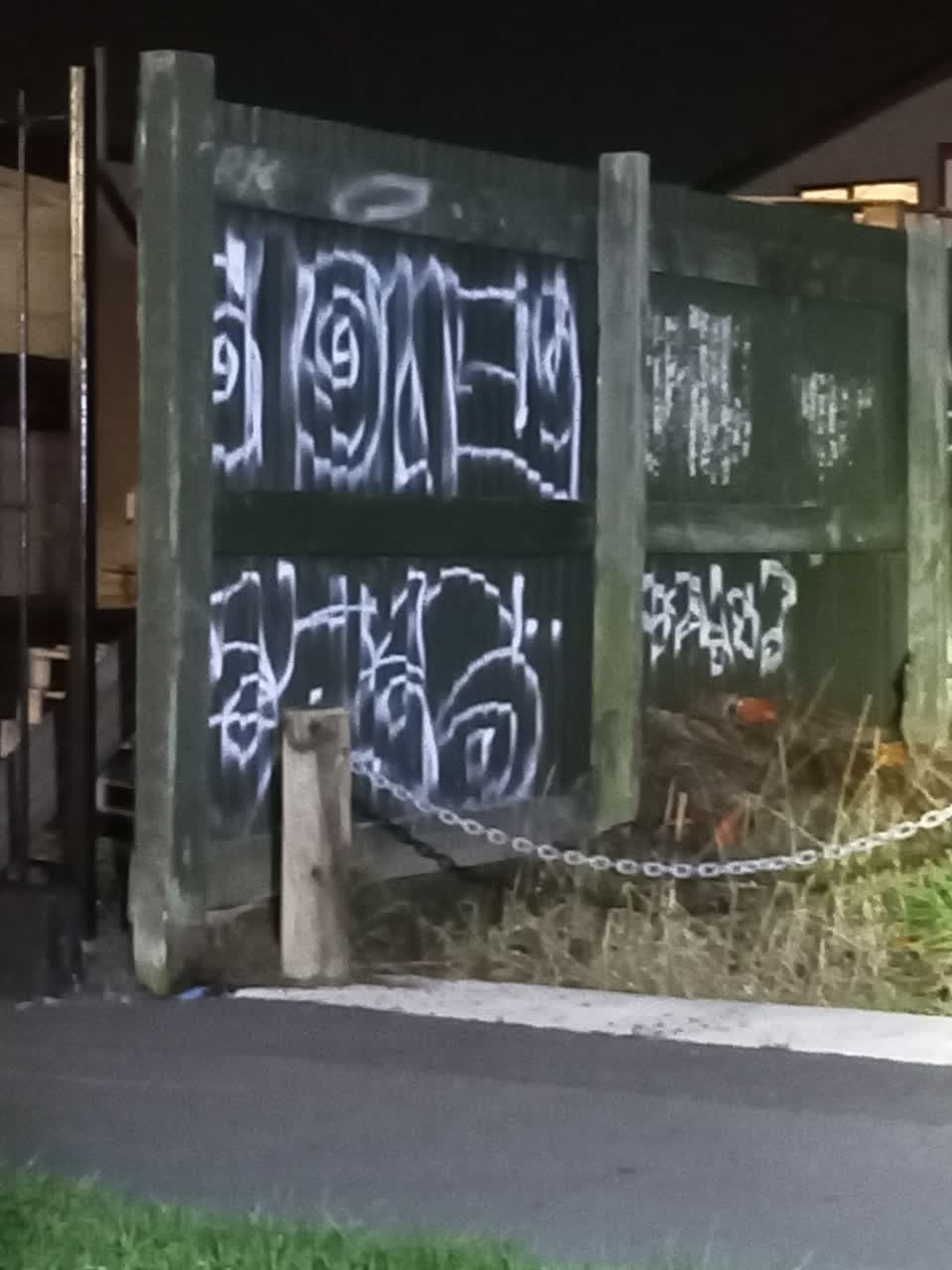 The photograph attached to this graffiti on a fence, building or structure report