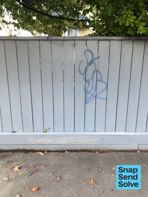 Graffiti on a fence, building or structure, a report photo