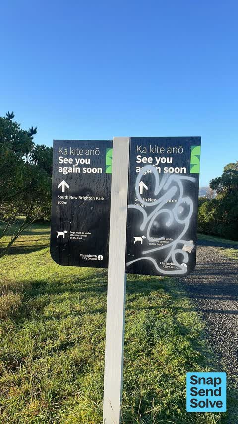 Graffiti on a sign, mural or public art, a report photo