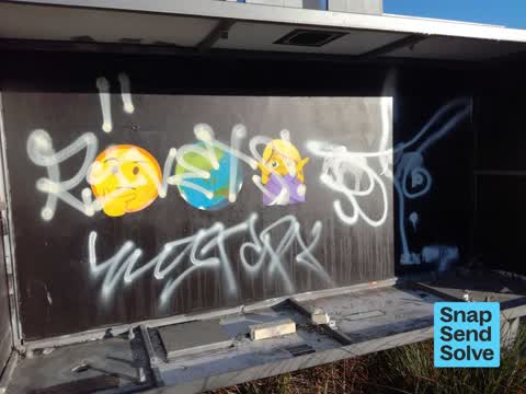 Graffiti on a sign, mural or public art — a report photo