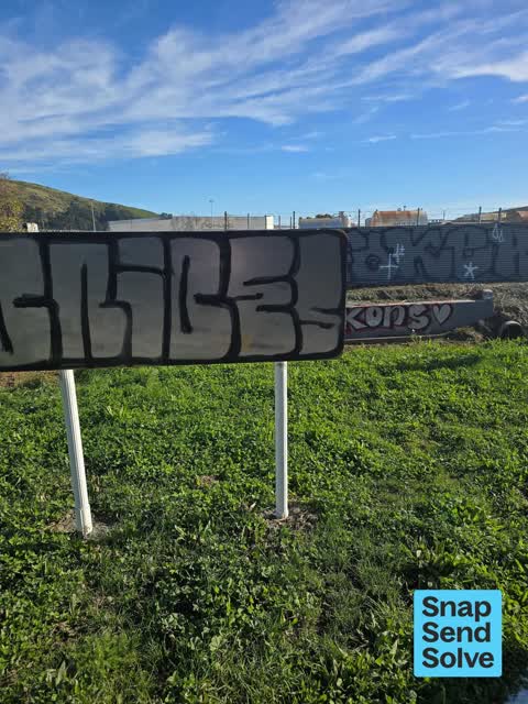 Graffiti on a road, footpath or bridge — a report photo