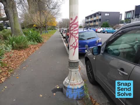 Graffiti on a road, footpath or bridge — a report photo