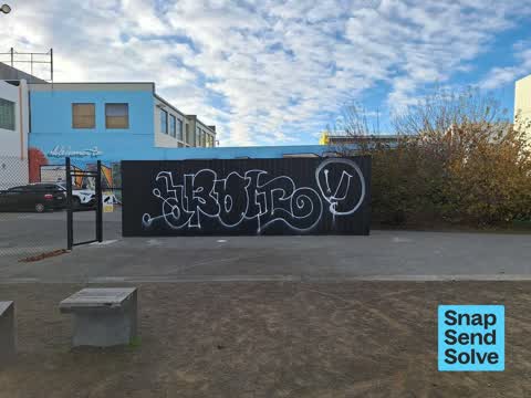 Graffiti on a playground or in a park, a report photo