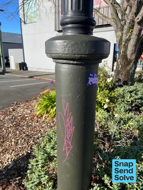 Graffiti on a sign, mural or public art, a report photo