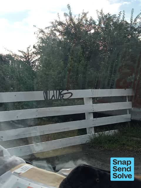 Graffiti on a fence, building or structure, a report photo
