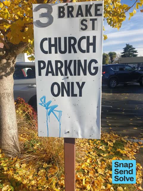 Graffiti on a sign, mural or public art, a report photo
