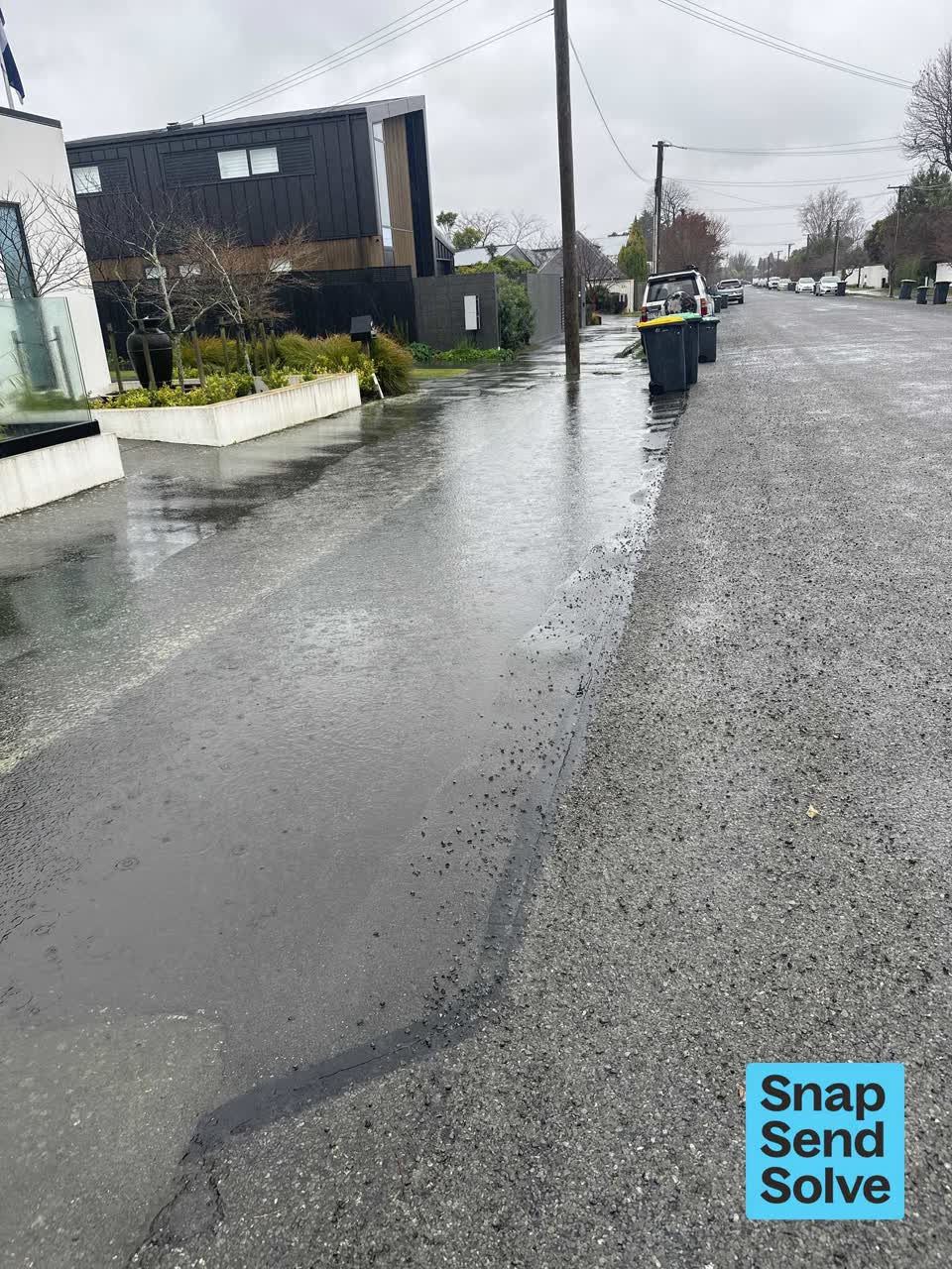 The photograph attached to this street gutters / storm water report