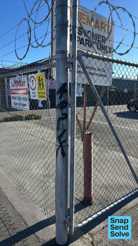 Graffiti on a fence, building or structure, a report photo