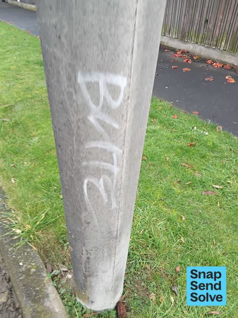 Graffiti on a road, footpath or bridge, a report photo