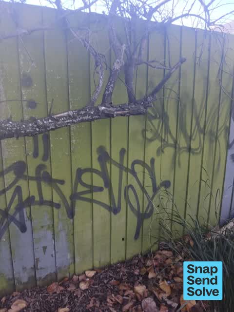 Graffiti on a fence, building or structure, a report photo
