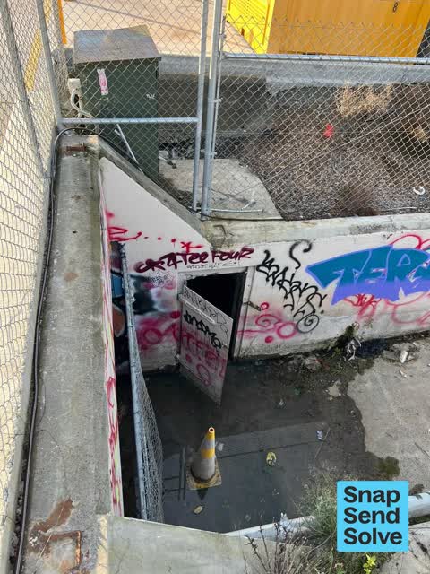 Graffiti on a road, footpath or bridge, a report photo
