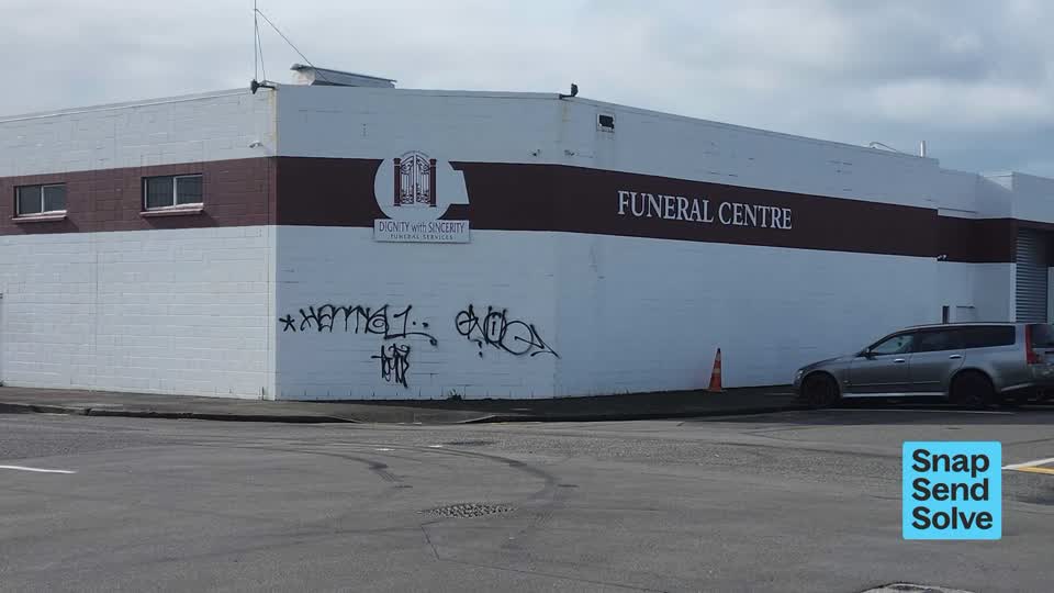 The photograph attached to this graffiti on a fence, building or structure report