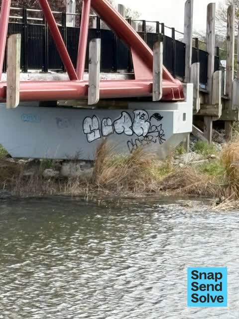 Graffiti on a fence, building or structure, a report photo