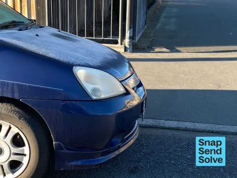 Hazard, vehicle, a report photo