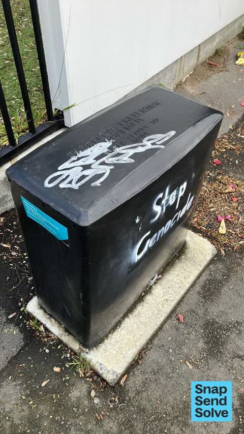 Graffiti on a fence, building or structure, a report photo