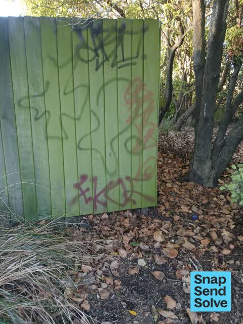 Graffiti on a fence, building or structure, a report photo