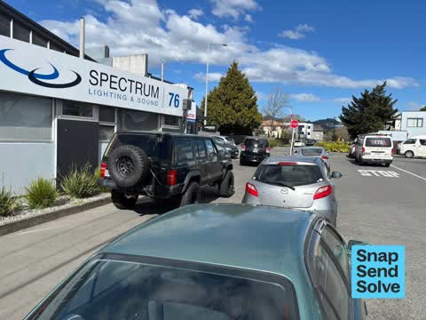 Hazard, vehicle, a report photo