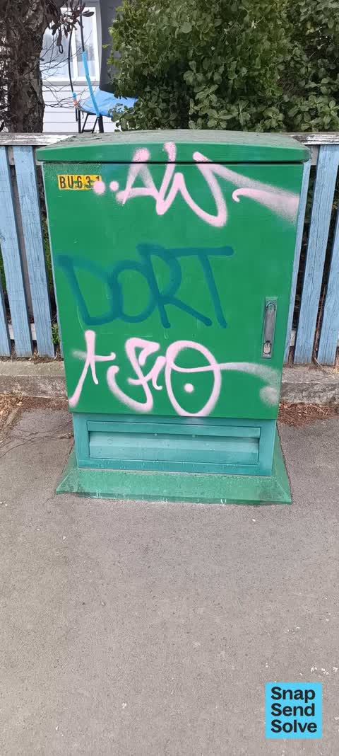 Graffiti on a fence, building or structure, a report photo