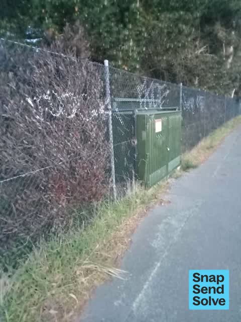 Graffiti on a fence, building or structure, a report photo
