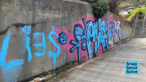 Graffiti on a playground or in a park, a report photo