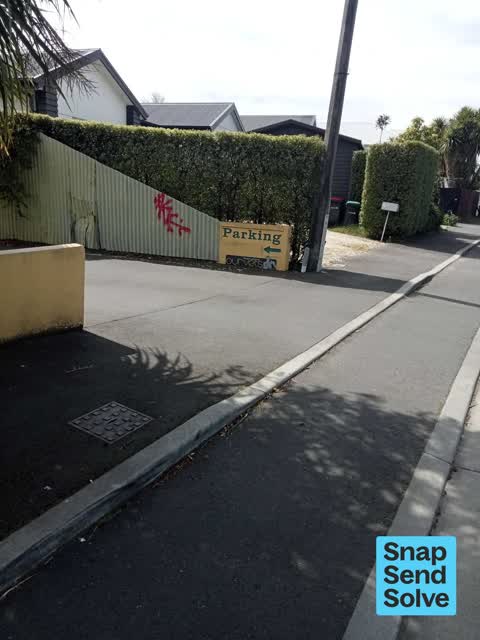Graffiti on a fence, building or structure, a report photo