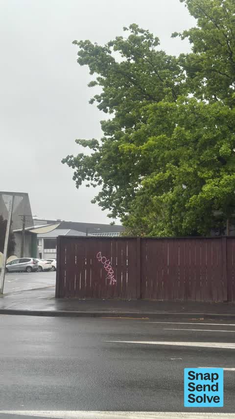 Graffiti on a fence, building or structure, a report photo
