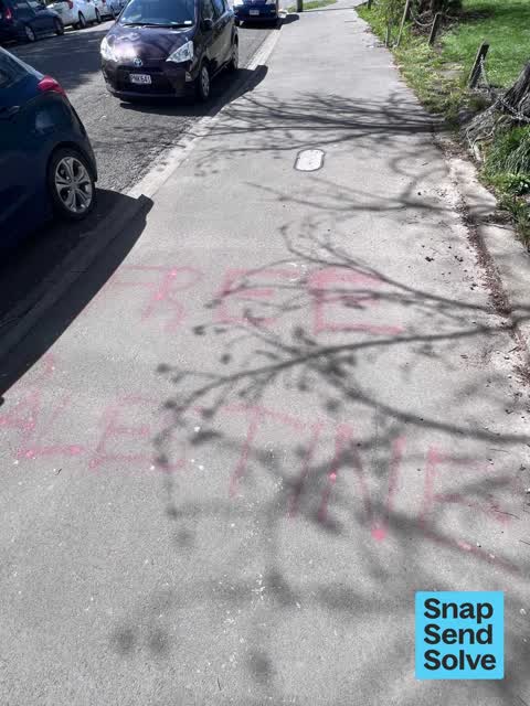 Graffiti on a road, footpath or bridge — a report photo