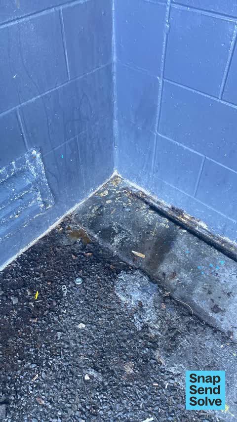 Graffiti on a bus stop or public toilet — a report photo