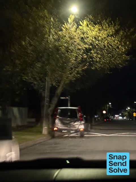 Hazard, vehicle, a report photo