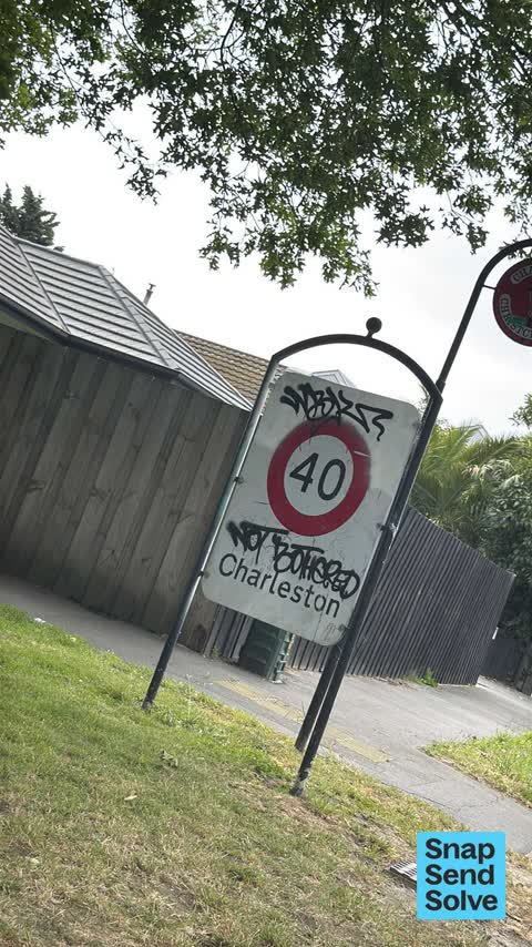Graffiti on a sign, mural or public art, a report photo