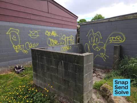 Graffiti on a playground or in a park, a report photo