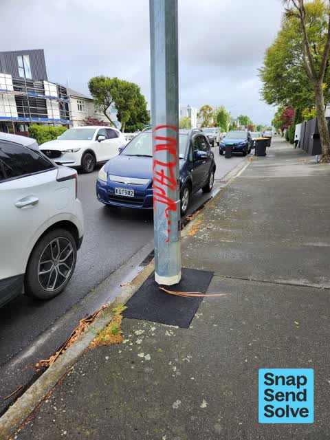 Graffiti on a fence, building or structure — a report photo