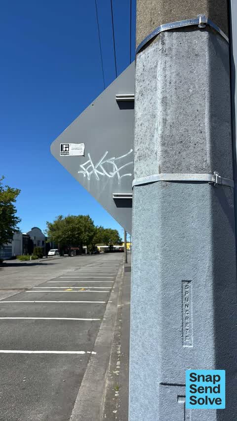 Graffiti on a sign, mural or public art, a report photo